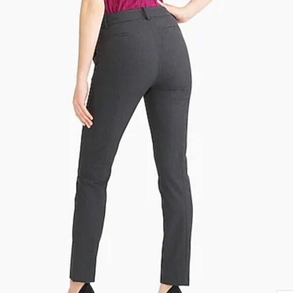 J. Crew Ruby Pant Charcoal High Rise Waisted Full Length Twill Dress Trouser 0 - Picture 2 of 6